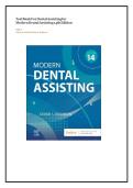 Test Bank for Modern Dental Assisting 14th Edition Smith & Robinson &vert; Complete Chapters 1-42 &vert; Questions & Answers