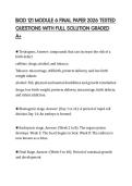 BIOD 121 MODULE 6 FINAL PAPER 2026 TESTED QUESTIONS WITH FULL SOLUTION GRADED A&plus;