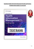 Test Bank for Essentials of Health Information Management&colon; Principles and Practices&comma; 5th Edition&comma; Mary Jo Bowie &lpar;Chapters 1-10&rpar;