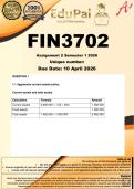 FIN3702 Assignment 2 &lpar;COMPLETE ANSWERS&rpar; Semester 1 2026 - DUE10 April 2026