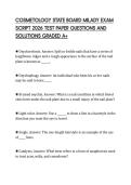 COSMETOLOGY STATE BOARD MILADY EXAM SCRIPT 2026 TEST PAPER QUESTIONS AND SOLUTIONS GRADED A&plus;