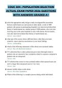 COUC 504 &colon; POPULATION SELECTION ACTUAL EXAM PAPER 2026 QUESTIONS WITH ANSWERS GRADED A&plus;