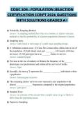 COUC 504 &colon; POPULATION SELECTION CERTIFICATION SCRIPT 2026 QUESTIONS WITH SOLUTIONS GRADED A&plus;