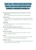 COUC 504 &colon; POPULATION SELECTION FINAL TEST 2026 QUESTIONS WITH CORRECT ANSWERS GRADED A&plus;