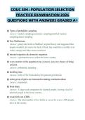 COUC 504 &colon; POPULATION SELECTION PRACTICE EXAMINATION 2026 QUESTIONS WITH ANSWERS GRADED A&plus;