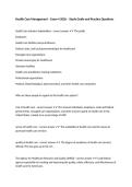 Health Care Management &ndash; Exam 4 2026 &ndash; Study Guide and Practice Questions