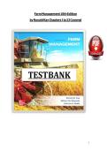 Test Bank for Farm Management&comma; 10th Edition by Ronald Kay&comma; William Edwards&comma; Patricia Duffy &lpar;All Chapters 1-22&rpar;
