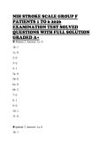 NIH STROKE SCALE GROUP F PATIENTS 1 TO 6 2026 EXAMINATION TEST SOLVED QUESTIONS WITH FULL SOLUTION GRADED A&plus; 