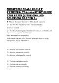 NIH STROKE SCALE GROUP F PATIENTS 1 TO 6 2026 STUDY GUIDE TEST PAPER QUESTIONS AND SOLUTIONS GRADED A&plus;
