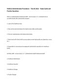 Medical Administrative Procedures &ndash; Test &num;2 2026 &ndash; Study Guide and Practice Questions