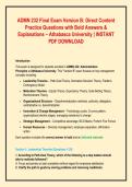 ADMN 232 Final Exam Version B&colon; Direct Content  Practice Questions with Bold Answers &  Explanations &ndash; Athabasca University &vert; INSTANT  PDF DOWNLOAD   