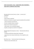 MAN 4310 EXAM 1 FSU &vert; QUESTIONS AND ANSWERS &vert; 2026 WITH COMPLETE SOLUTION&period;