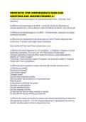 PROSTHETIC CPM COMPREHENSIVE EXAM 2026 QUESTIONS AND ANSWERS GRADED