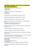 TENNESSEE TIMESHARE STUDY GUID 2026 QUESTIONS AND ANSWERS GRADED