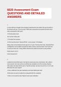 6020 Assessment Exam QUESTIONS AND DETAILED ANSWERS