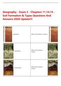 Geography- Exam 3- Chapters 11&comma;14&comma;15 Soil Formation & Types Questions And Answers 2026 Update&excl;&excl;&excl;
