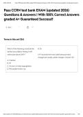 Pass CCRN test bank EXAM &lpar;updated 2026&rpar; Questions & Answers &vert; With 100&percnt; Correct Answers graded A&plus; Guaranteed Success&excl;&excl;