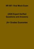 NR 607 Final Mock Exam PDF &vert; Advanced Nursing Study Guide & Practice Test