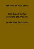 NR 668 CEA Final Exam PDF &vert; Advanced Nursing Study Guide & Practice Test