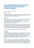 RN COMPREHENSIVE ONLINE PRACTICE 2023 B QUESTIONS AND CORRECT VERIFIED ANSWERS