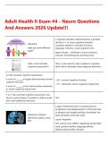 Adult Health II Exam &num;4- Neuro Questions And Answers 2026 Update&excl;&excl;&excl;