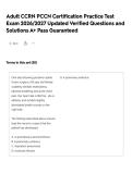 Adult CCRN PCCN Certification Practice Test Exam 2026&sol;2027 Updated Verified Questions and Solutions A&plus; Pass Guaranteed