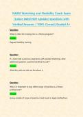 NASM Stretching and Flexibility Coach Exam &lpar;Latest 2026&sol;2027 Update&rpar; Questions with Verified Answers &vert; 100&percnt; Correct&vert; Graded A&plus;