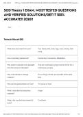 SOD Theory 1 EXAM&comma; MOST TESTED QUESTIONS AND VERIFIED SOLUTIONS&sol;GET IT 100&percnt; ACCURATE&excl;&excl; 2026&excl;&excl;