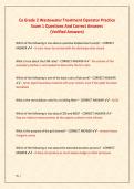 Ca Grade 2 Wastewater Treatment Operator Practice  Exam 1 Questions And Correct Answers   &lpar;Verified Answers&rpar; 