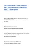 Fire Instructor III Exam Questions and Correct Answers&vert; Guaranteed Pass &vert; Latest Update
