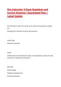 Fire instructor 3 Exam Questions and Correct Answers&vert; Guaranteed Pass &vert; Latest Update