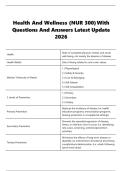 Health And Wellness &lpar;NUR 300&rpar;  With  Questions And Answers Latest Update  2026 