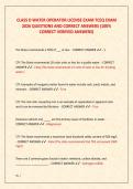 CLASS D WATER OPERATOR LICENSE EXAM TCEQ EXAM  2026 QUESTIONS AND CORRECT ANSWERS &lpar;100&percnt;  CORRECT VERIFIED ANSWERS&rpar;