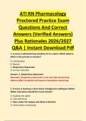 ATI RN Pharmacology  Proctored Practice Exam  Questions And Correct  Answers &lpar;Verified Answers&rpar;  Plus Rationales 2026&sol;2027  Q&A &vert; Instant Download Pdf