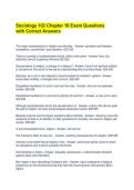 Sociology 102 Chapter 18 Exam Questions with Correct Answers 