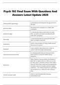 Psych 102 Final Exam With Questions And  Answers Latest Update 2026
