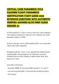 CRITICAL CARE PARAMEDIC KYLE FAUDREE FLIGHT PARAMEDIC CERTIFICATION STUDY GUIDE 2026 EXTENSIVE QUESTIONS WITH AUTHENTIC VERIFIED ANSWERS ELITE PREP GUIDE GRADED A&plus;