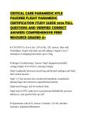CRITICAL CARE PARAMEDIC KYLE FAUDREE FLIGHT PARAMEDIC CERTIFICATION STUDY GUIDE 2026 FULL QUESTIONS AND VERIFIED CORRECT ANSWERS COMPREHENSIVE PREP RESOURCE GRADED A&plus;