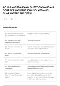 AO Unit 4 &lpar;2026&rpar; EXAM QUESTIONS AND ALL CORRECT ANSWERS 100&percnt; SOLVED AND GUARANTEED SUCCESS&excl;&excl;
