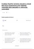 FLORIDA TRAFFIC SCHOOL ONLINE &lpar;4-HOUR BDI&rpar; EXAM QUESTIONS AND VERIFIED ANSWERS 2026 &lpar;GRADED A&plus;&rpar; DETAILED ANSWERS&excl;&excl;