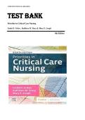 Priorities in Critical Care Nursing 8th Edition by Linda D&period; Urden Test Bank &vert;ISBN&colon; 9780323531993&vert; Guide A&plus;