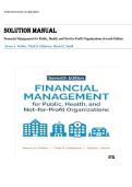 Financial Management for Public&comma; Health&comma; and Not-for-Profit Organizations Seventh Edition by Steven A&period; Finkler Solution Manual &vert;ISBN&colon; 9781071835333&vert; Guide A&plus;