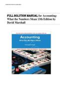 Accounting&colon; What the Numbers Mean 13th Edition by David Marshall Solution Manual &vert;ISBN&colon; 9781265051563&vert; Guide A&plus;
