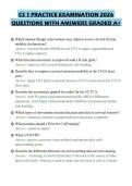 CS 1 PRACTICE EXAMINATION 2026 QUESTIONS WITH ANSWERS GRADED A&plus;