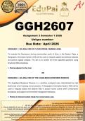 GGH2607 Assignment 3 &lpar;COMPLETE ANSWERS&rpar; Semester 1 2026 - DUE April 2026