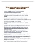 CPRS EXAM QUESTIONS AND CORRECT ANSWERS LATEST UPDATE&excl;&excl;