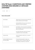 MHA 707 Exam C QUESTIONS AND VERIFIED ANSWERS 2026 &lpar;GRADED A&plus;&rpar; DETAILED ANSWERS&excl;&excl;