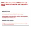 CVP Basic Vision Exam Combined&comma; CVP Notes&comma; CVP Basic  Exam&comma; CVP Basic Final Exam 2026 -2027 Q&A LATEST  UPDATE 