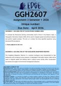 GGH2607 Assignment 3 &lpar;ANSWERS&rpar; Semester 1 2026 - DISTINCTION GUARANTEED