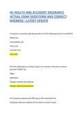 NJ HEALTH AND ACCIDENT INSURANCE ACTUAL EXAM QUESTIONS AND CORRECT ANSWERS &vert;LATEST UPDATE